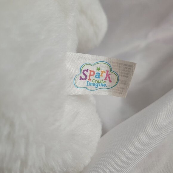 Spark Create Imagine Plush Bunny Rabbit Rattle Crinkle Baby Toy White & Gray - Picture 6 of 7